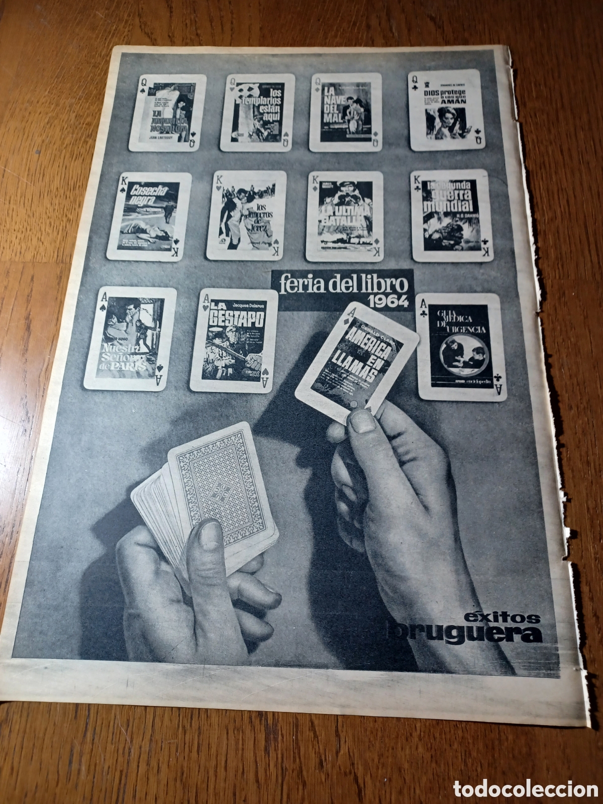 Outros artigos de papel: PUBLICIDAD DE &Eacute;XITOS BRUGUERA . FERIA DEL LIBRO A&Ntilde;O 1964. 42 x 28 cm