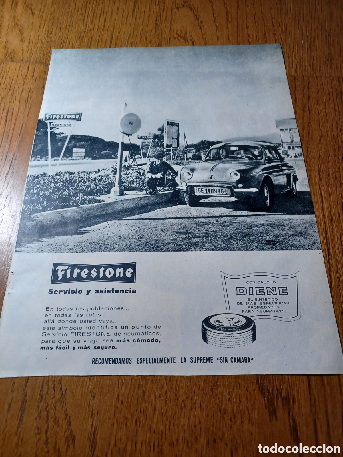 Outros artigos de papel: PUBLICIDAD DE NEUM&Aacute;TICOS FIRESTONE . RENAULT GORDINI .A&Ntilde;O 1963 .26 X 20 CM