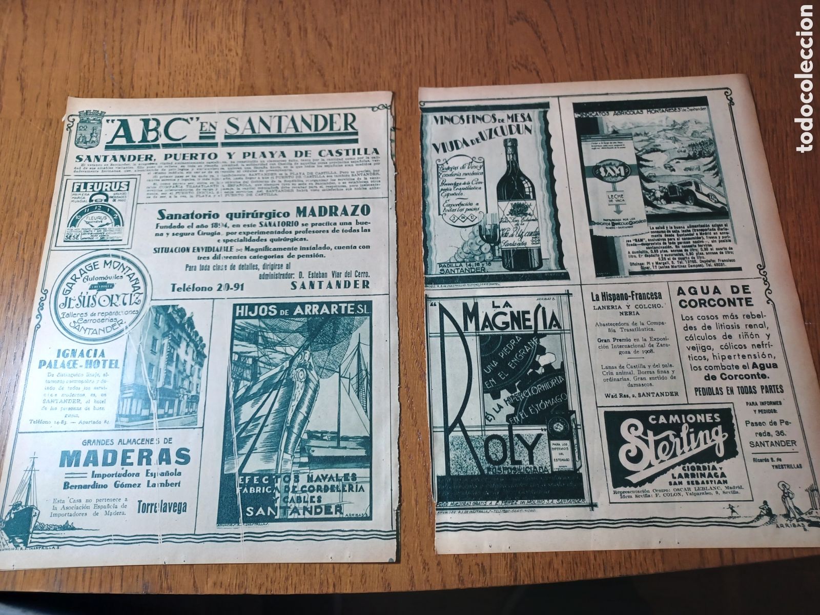 Paper Collecting Others: ABC EN SANTANDER. PUBLICIDAD IGNACIA PALACE VIUDA DE UZCUDUN HIJOS DE ARRATE SANATORIO MADRAZO.1932