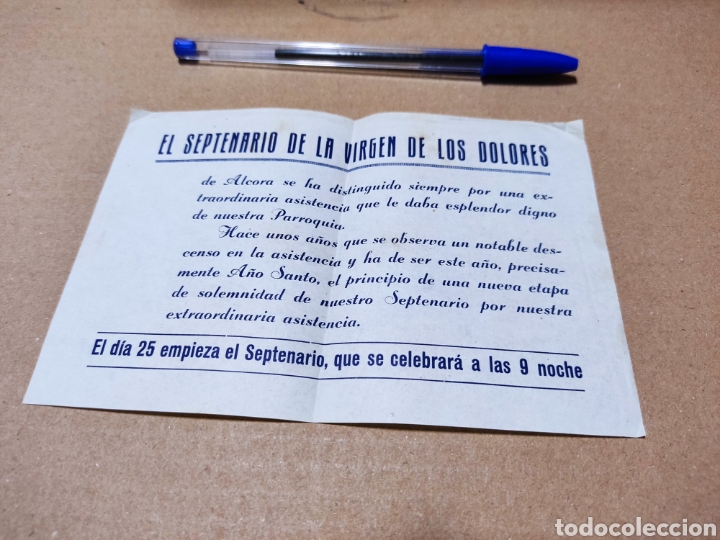 Otros Art&iacute;culos de Coleccionismo en Papel: Folleto El septenario de la virgen de los Dolores,Alcora