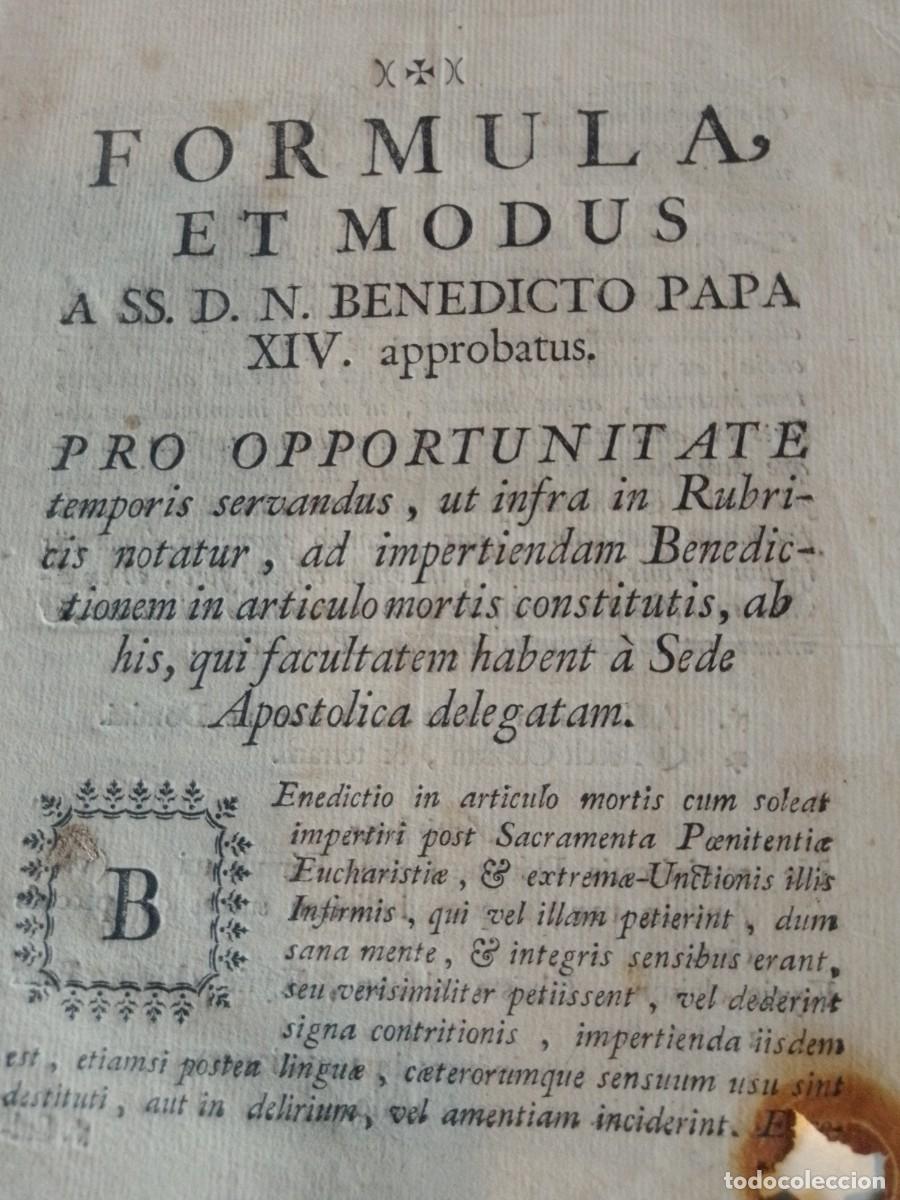 Otros art&iacute;culos de coleccionismo en papel: RELIGION SIGLO XVIII DIPTICO EN LATIN - FORMULA ET D.N.BENEDICTO PAPA XIV APPROBATUS