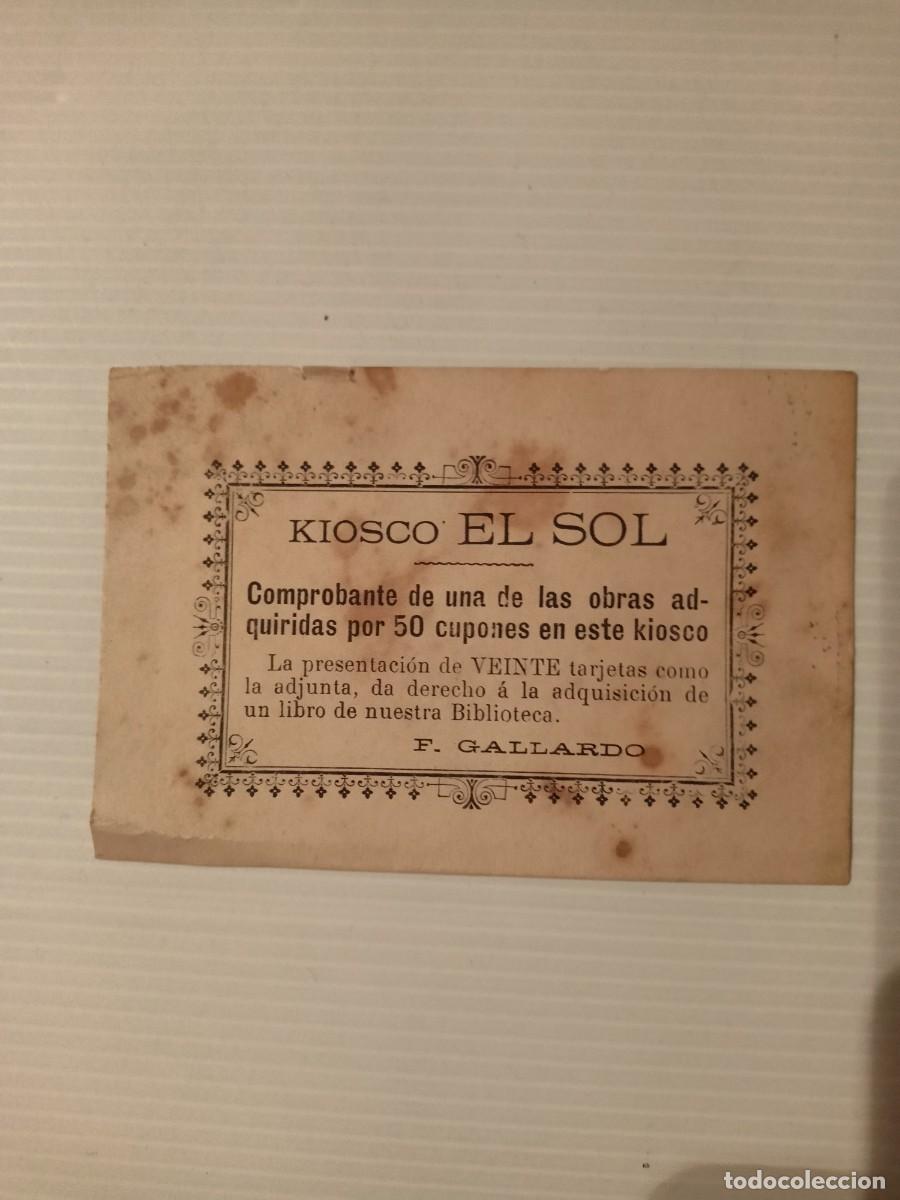 Otros Art&iacute;culos de Coleccionismo en Papel: Tarjeta kiosco &rdquo;EL SOL&rdquo; , comprobante de una de las obras adquiridas por 50 cupones