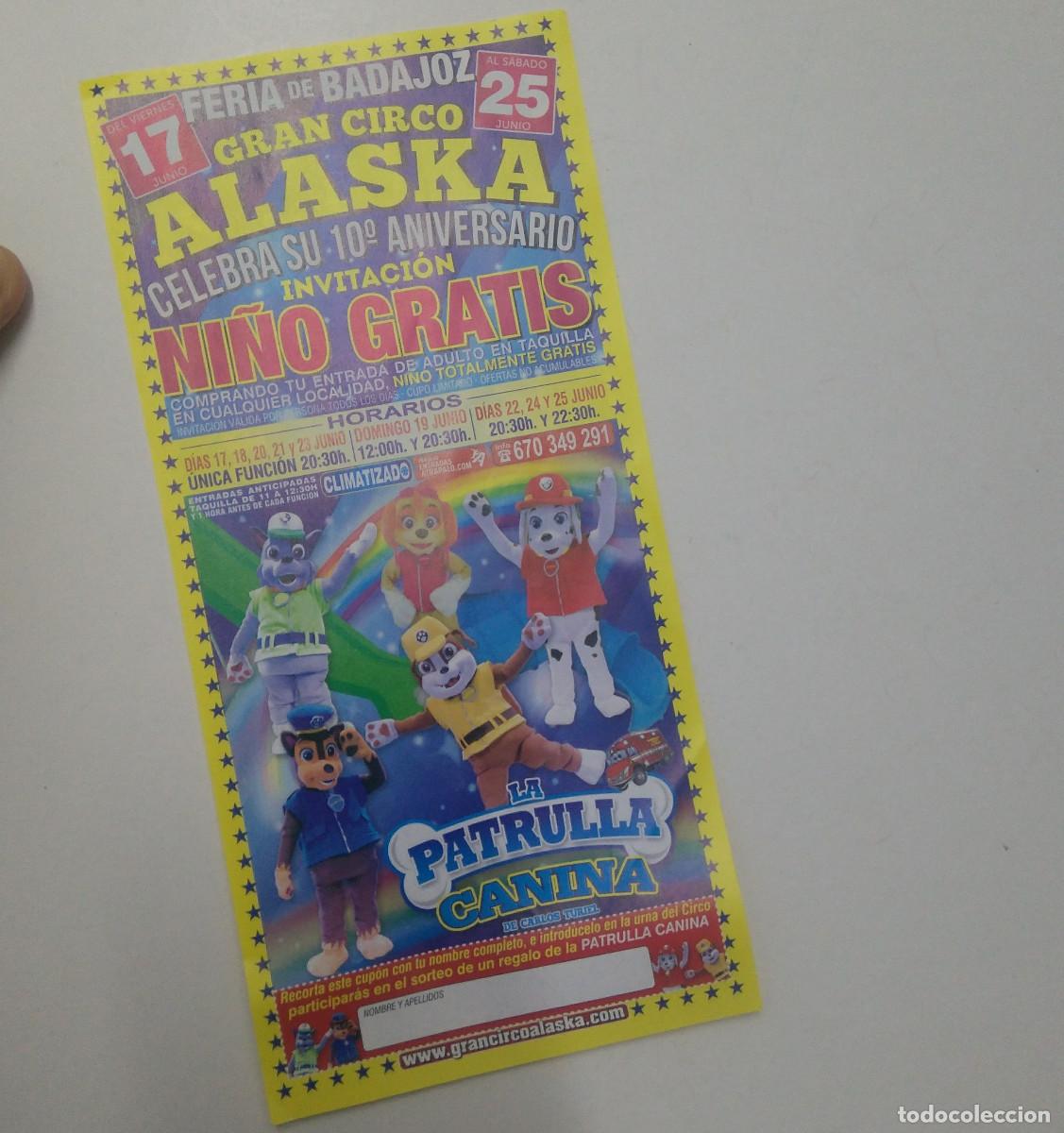 Otros Art&iacute;culos de Coleccionismo en Papel: GRAN CIRCO ALASKA promo flyer PROMOCIONAL ESPECT&Aacute;CULO badajoz circus anuncio merchandising publi