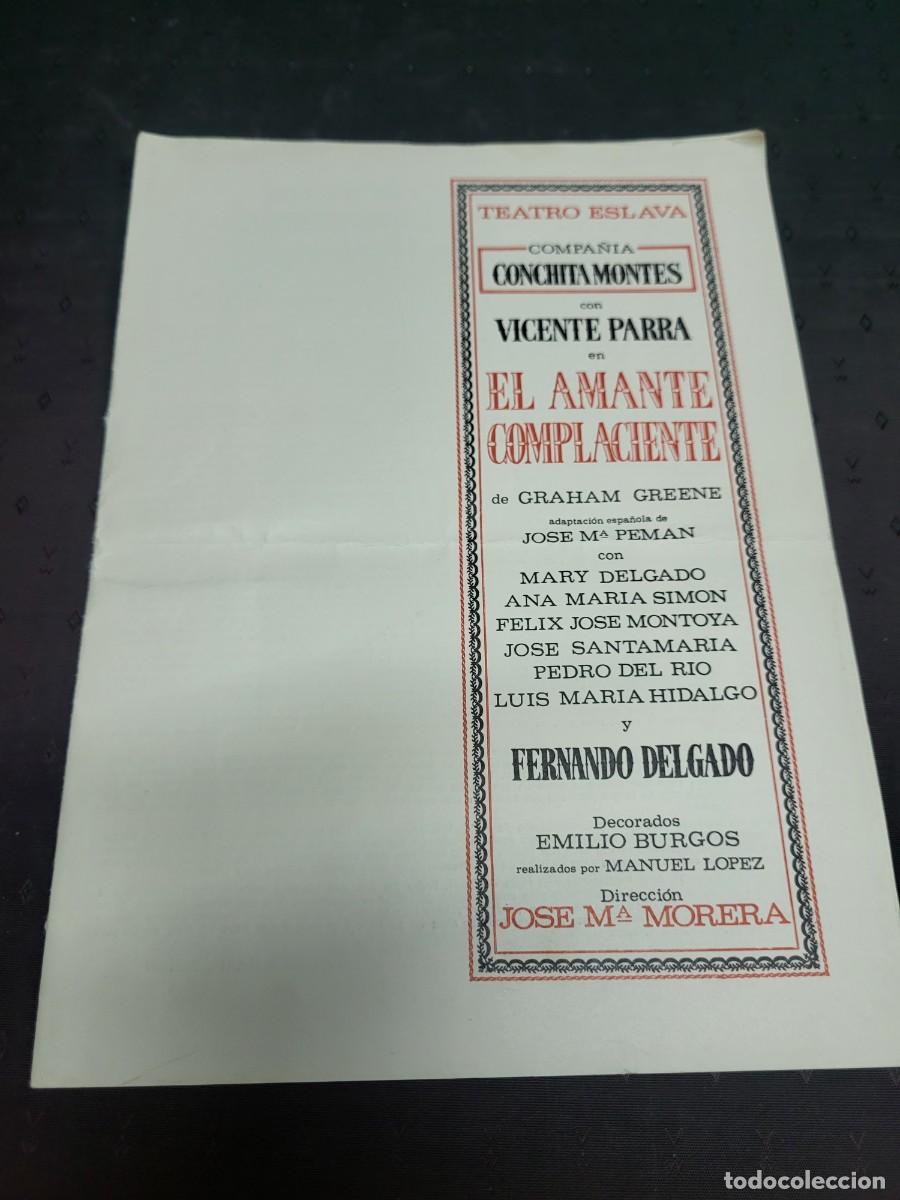 Paper Collecting Others: TEATRO ESLAVA MADRID COMPA&Ntilde;IA CONCHITA MONTES EL AMANTE COMPLACIENTE VICENTE PARRA 1968