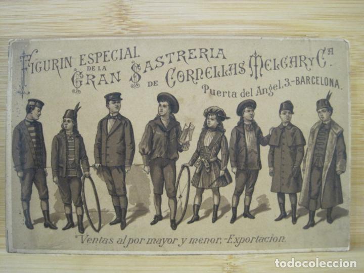 Collectionnisme Papier divers: BARCELONA-GRAN SASTRERIA-CORNELLAS MELGAR Y CIA-TARJETA PUBLICIDAD ANTIGUA-VER FOTOS-(K-7913)