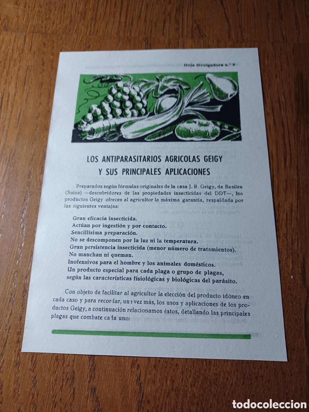 Otros Art&iacute;culos de Coleccionismo en Papel: FOLLETO PUBLICIDAD ANTIPARASITARIOS AGRICOLAS GEIGY Y SUS PRINCIPALES APLICACIONES.A&Ntilde;O 1959 19 X 13