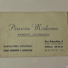 Otros Artículos de Coleccionismo en Papel: ANTIGUA TARJETA PENSIÓN MODERNA MADRID