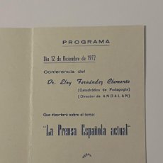 Otros Artículos de Coleccionismo en Papel: CICLO DE CONFERENCIAS ALUMNOS CARDENAL RAM ALCAÑIZ 1972