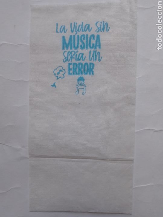 Otros art&iacute;culos de coleccionismo en papel: SERVILLETA PAPEL - BAR - LA VIDA SIN M&Uacute;SICA SER&Iacute;A UN ERROR