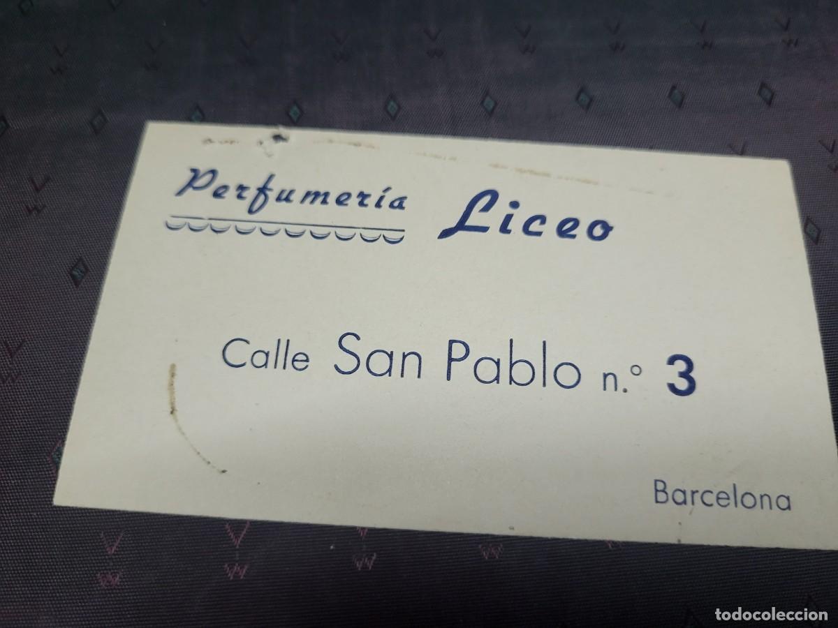 Paper Collecting Others: TARJETA COMERCIAL PUBLICIDAD PERFUMERIA LICEO SAN PABLO BARCELONA