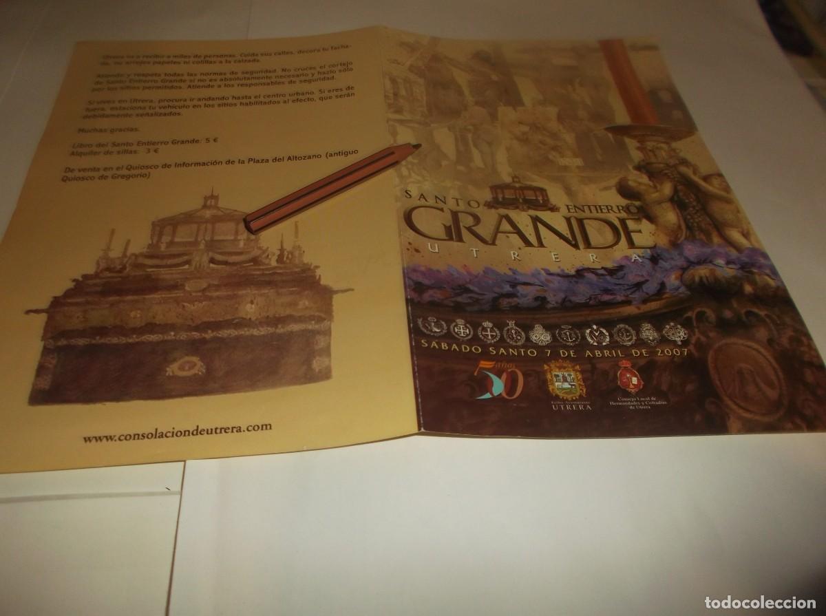 Otros Art&iacute;culos de Coleccionismo en Papel: FOLLETO PUBLICIDAD A&Ntilde;O 2007.-SANTO ENTIERRO GRANDE UTRERA . UTRERA.SEVILLA A&Ntilde;O 2007