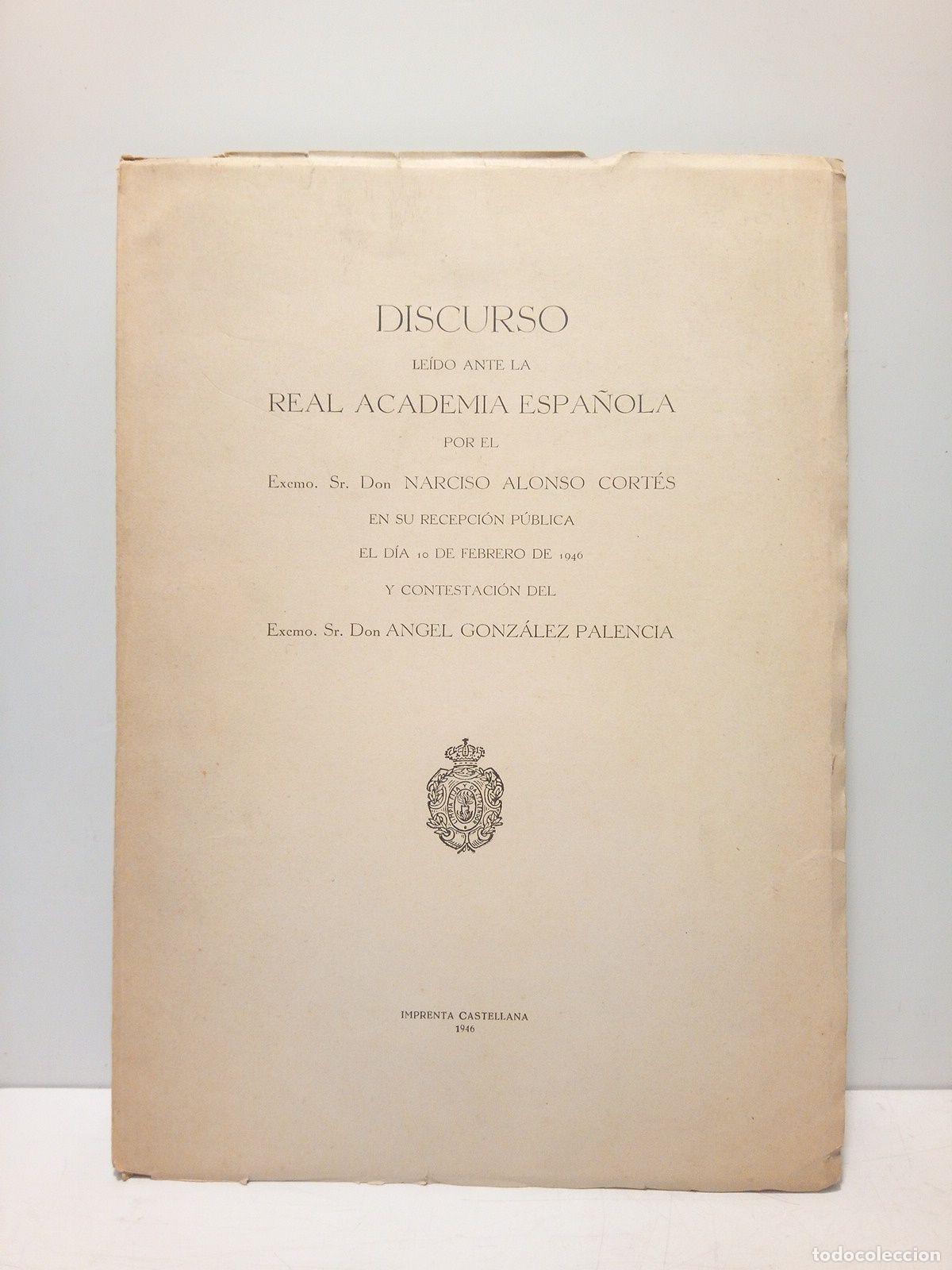 Paper Collecting Others: ALONSO CORTES, Narciso - Poes&iacute;a pl&aacute;stica y doctrinal del siglo XIX. (Discurso de ingreso leido ante