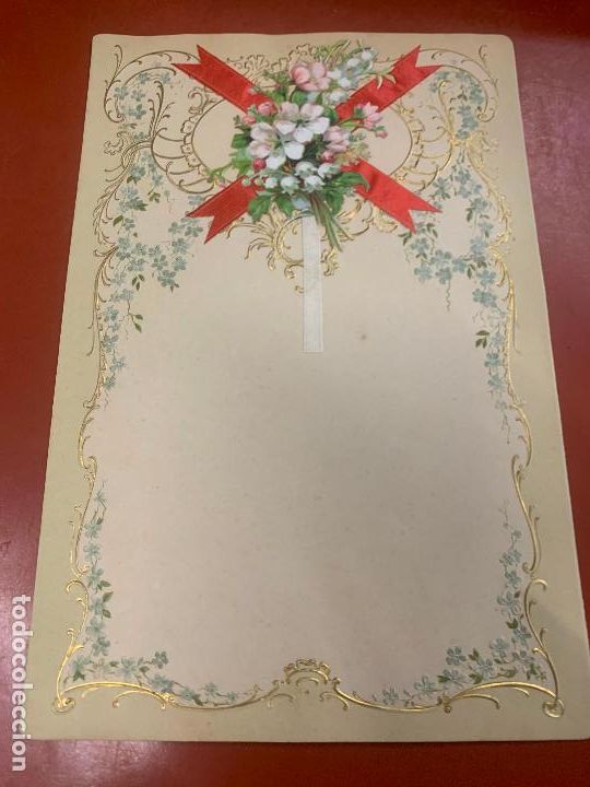 Otros Art&iacute;culos de Coleccionismo en Papel: Antiguo papel de carta modernista con cromo troquelado, tama&ntilde;o cuartilla doble, Ppios 1900.