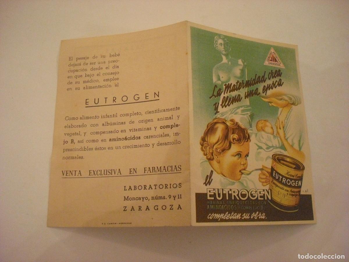 Collectionnisme Papier divers: EUTROGEN , DIPTICO PUBLICITARIO DE FARMACIA. LABORATORIOS ARTIACH, ZARAGOZA.