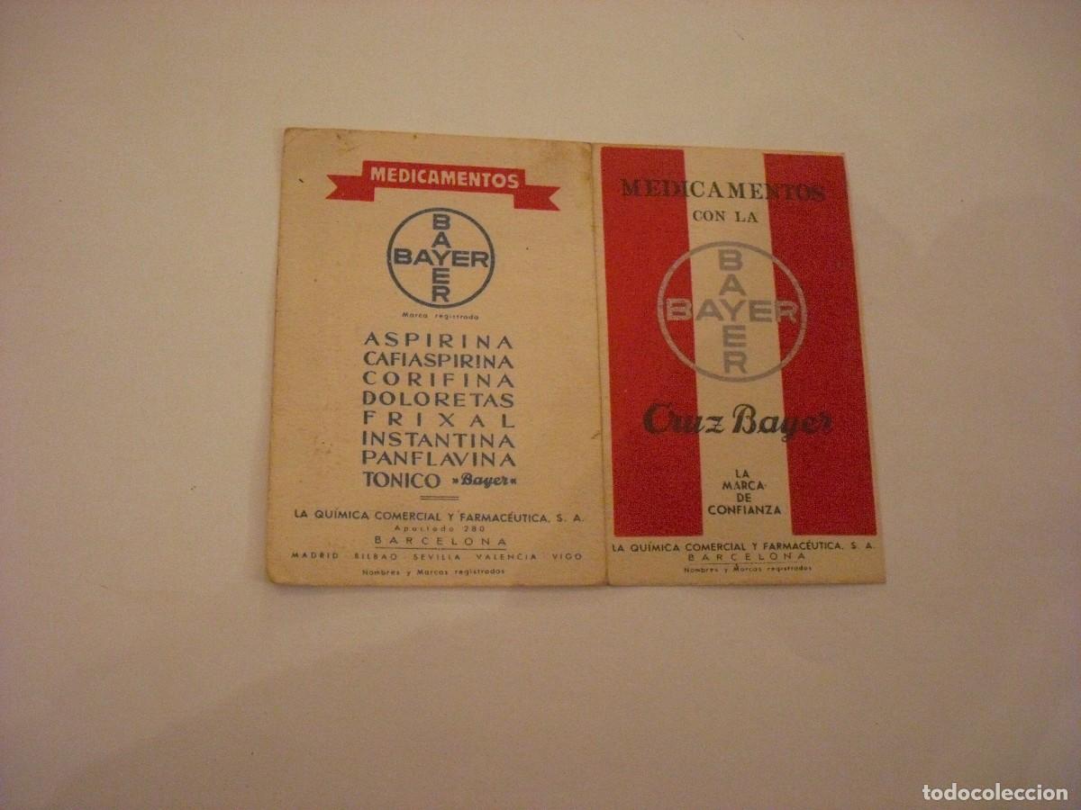 Collectionnisme Papier divers: MEDICAMENTOS CON LA CRUZ BAYER , TARJETA DE FARMACIA .