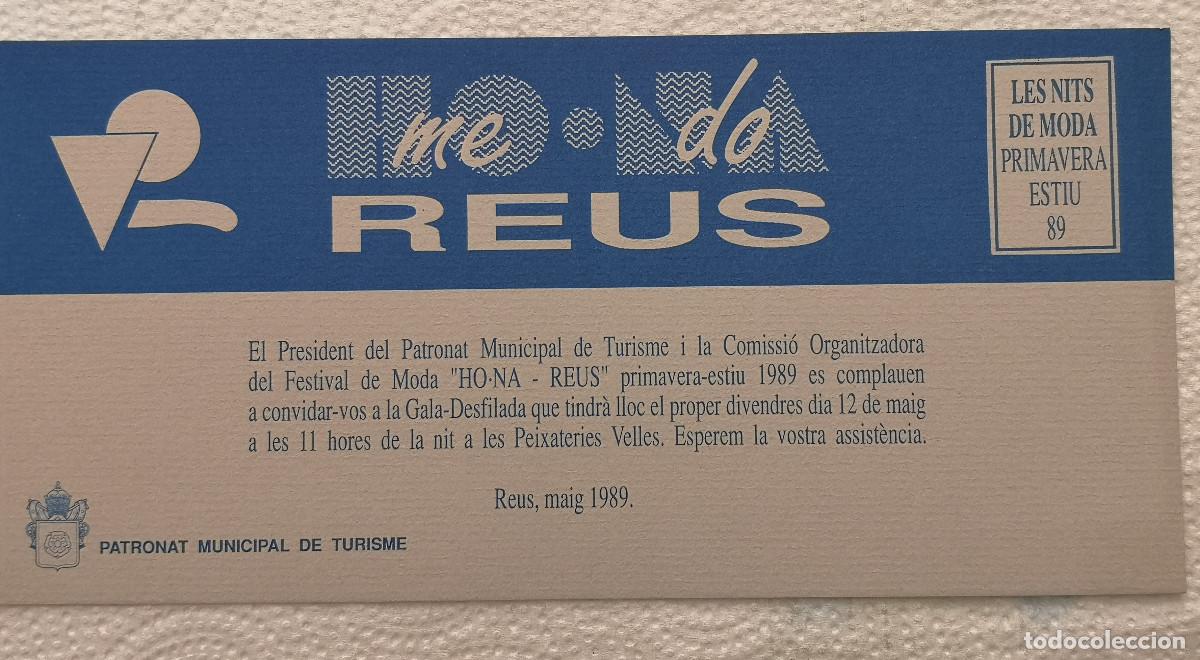 Otros art&iacute;culos de coleccionismo en papel: FLYER - REUS - LES NITS DE MODA PRIMAVERA ESTIU 1989 - FESTIVAL DE MODA HO NA