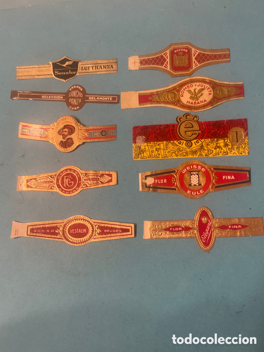 Collectionnisme Papier divers: L56. LOTE DE 10 VITOLAS. CIGAR BANDS