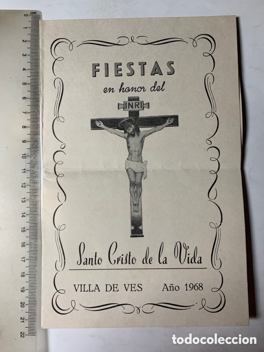 Otros Art&iacute;culos de Coleccionismo en Papel: FIESTAS EN HONOR DEL SANTO CRISTO DE LA VIDA. VILLA DE VES. ALBACETE. A&Ntilde;O 1968.