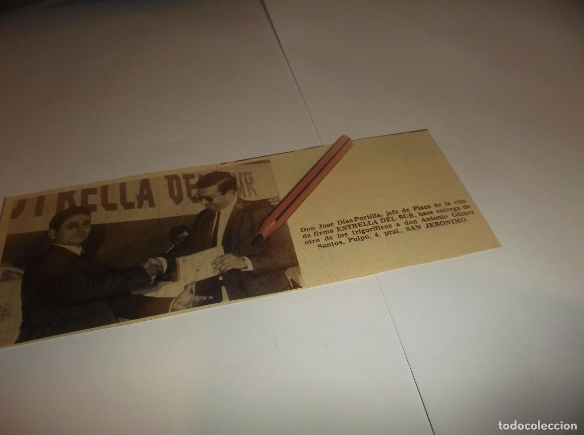Altri oggetti di carta: RECORTE PUBLIC.A&Ntilde;O 1969.-CERVEZA ESTRELLA DEL SUR.ENTREGA FRIGOR&Iacute;FICO &Aacute; ANTONIO G&Oacute;MEZ SANTOS.SEVILLA