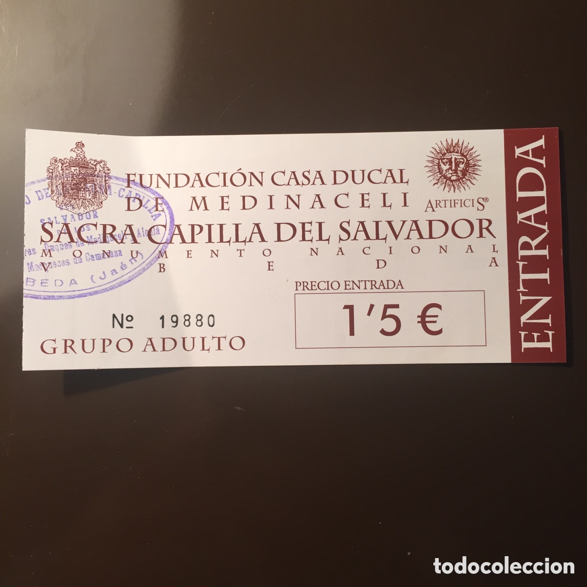 Otros Art&iacute;culos de Coleccionismo en Papel: ENTRADA SACRA CAPILLA DEL SALVADOR FUNDACI&Oacute;N CASA DUCAL MEDINACELI &Uacute;BEDA JAEN