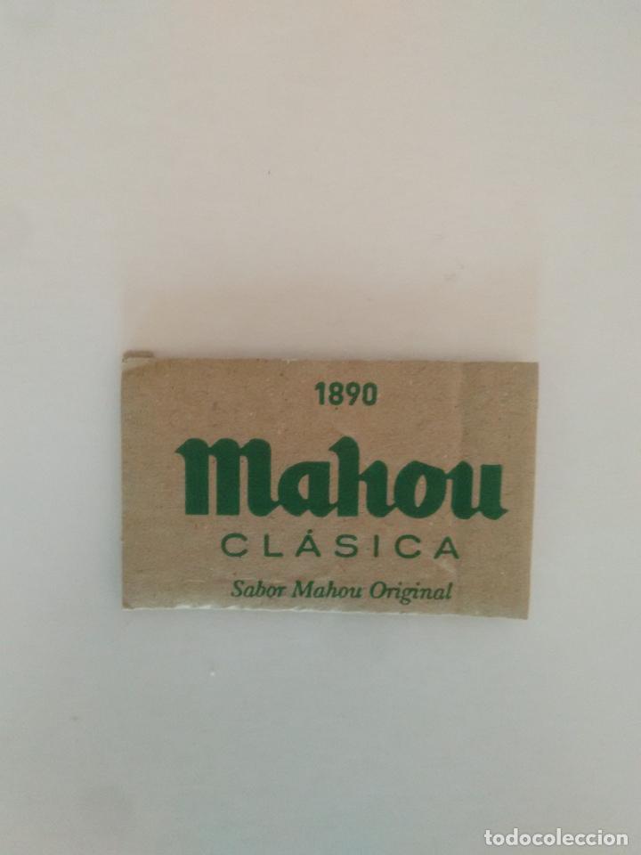 Otros art&iacute;culos de coleccionismo en papel: CART&Oacute;N PUBLICIDAD CERVEZAS MAHOU CLASICA SABOR MAHOU ORIGINAL 1890, MIDE 5,7 X 3,5 CM