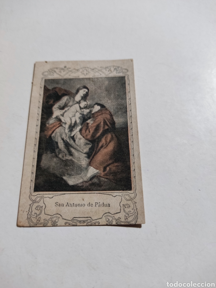 Otros Art&iacute;culos de Coleccionismo en Papel: Est&aacute;mpa religiosa antigua San Antonio de Padua, chocolates ORUS Zaragoza