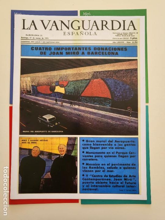 Otros Art&iacute;culos de Coleccionismo en Papel: PACK FUNDACI&Oacute;N JOAN MIR&Oacute; REPRODUCCI&Oacute;N LA VANGUARDIA + 4 FLYERS EXPOSICI&Oacute;N EL LEGADO M&Aacute;S &Iacute;NTIMO