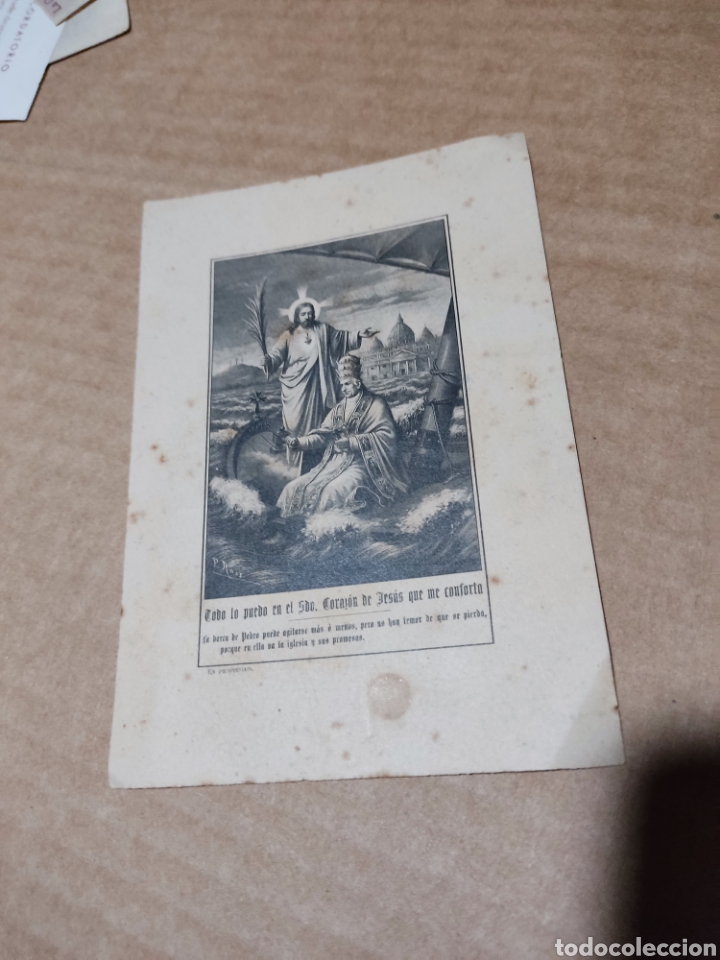 Otros art&iacute;culos de coleccionismo en papel: Antigua est&aacute;mpa sagrado coraz&oacute;n de Jes&uacute;s