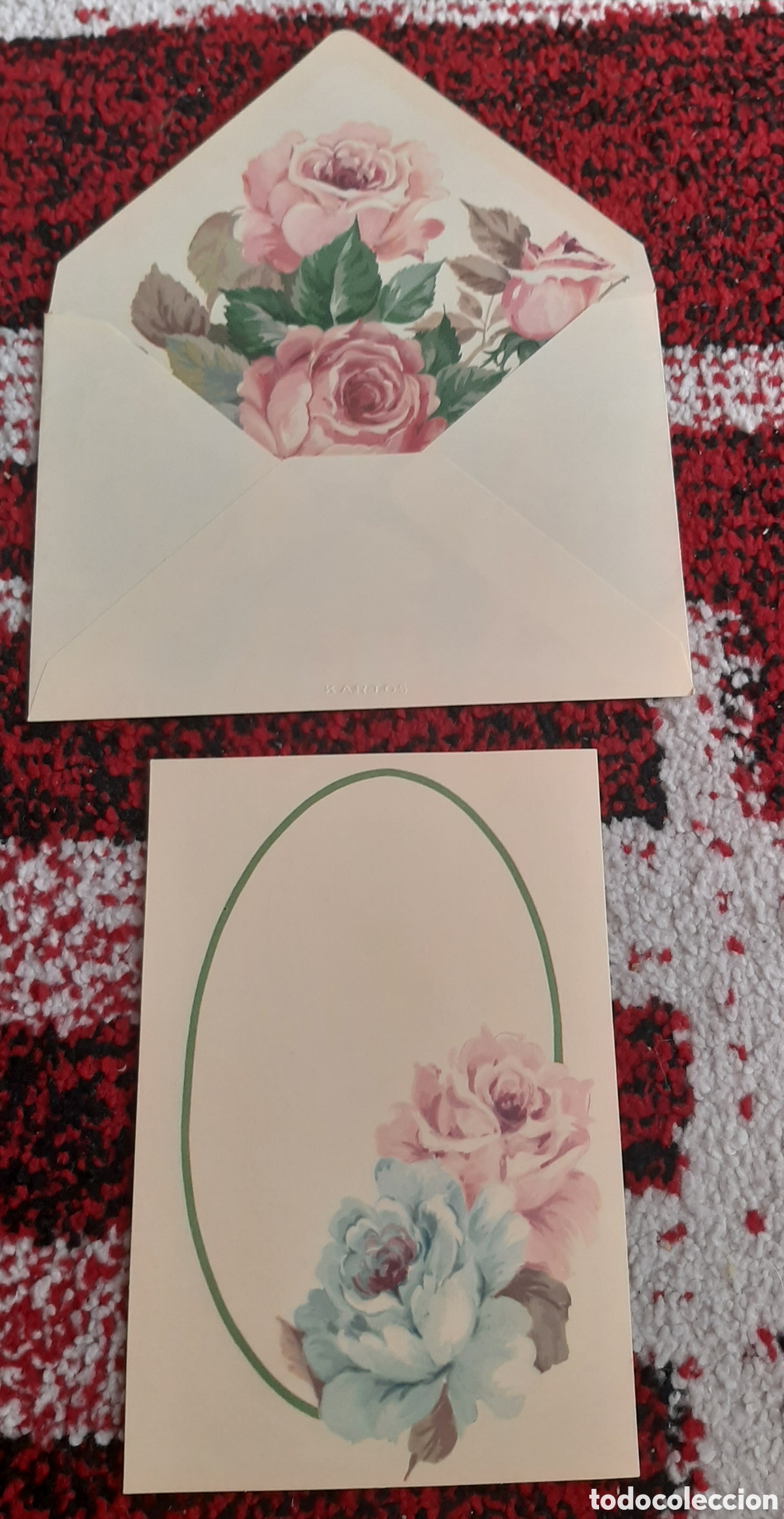 Sammelleidenschaft Andere Papierartikel: CONJUNTO HOJA CAMBIO CON SOBRE FLORES COMPRA MINIMA 5&euro;