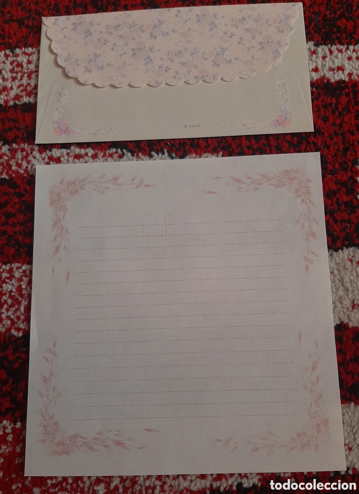 Sammelleidenschaft Andere Papierartikel: CONJUNTO HOJA CAMBIO CON SOBRE FLORES COMPRA MINIMA 5&euro;