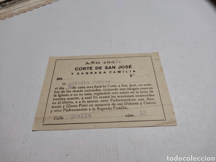 Otros Art&iacute;culos de Coleccionismo en Papel: Papel a&ntilde;o 1951 Corte de San Jos&eacute; y sagrada familia, Antonia Torres
