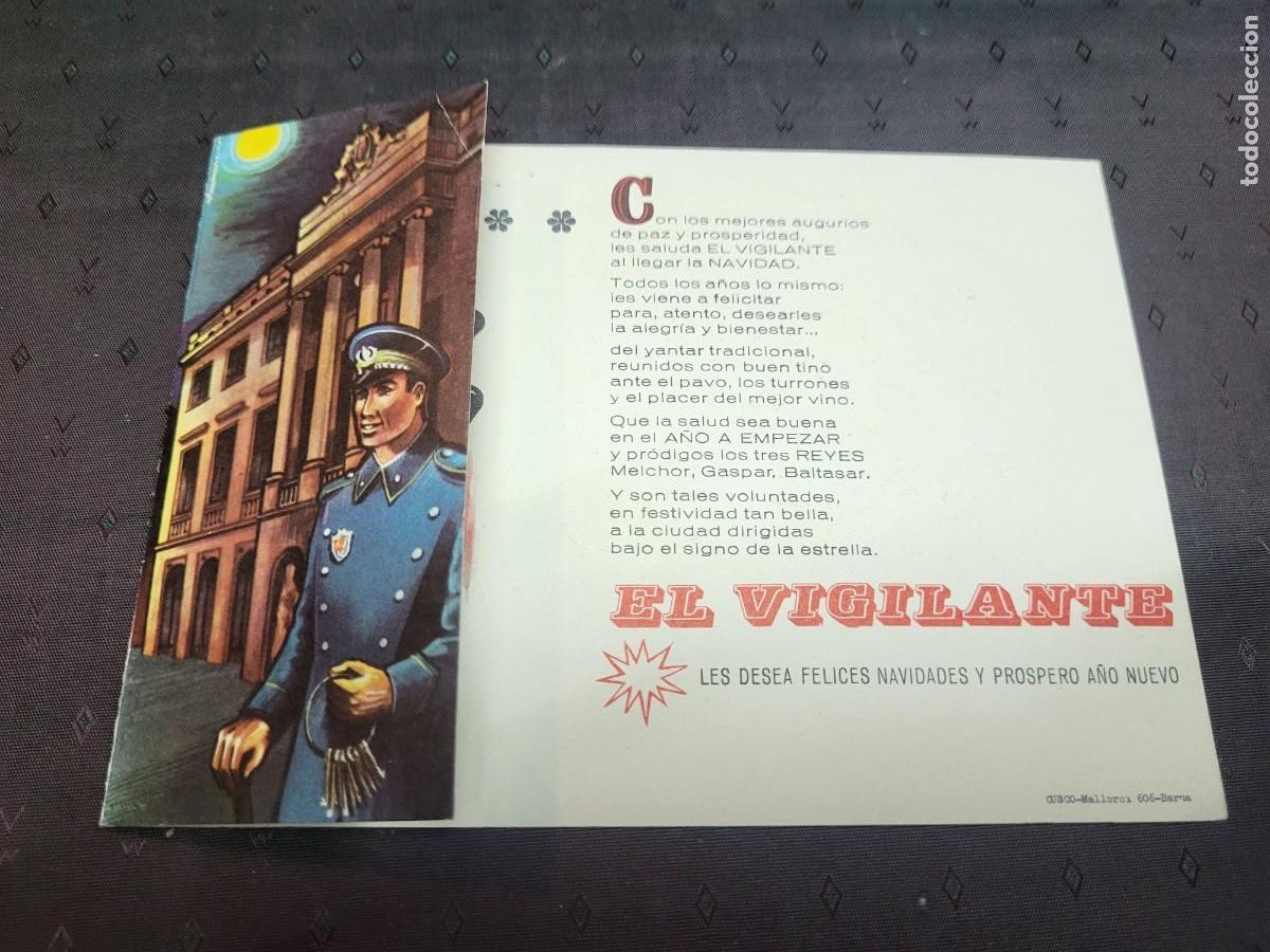 Outros artigos de papel: ANTIGUA FELICITACION NAVIDAD EL VIGILANTE SERENOS BARCELONA 1963