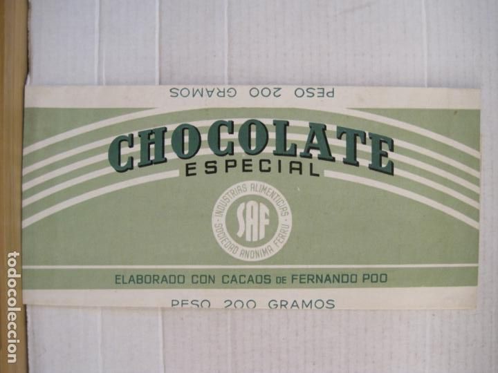 Sammelleidenschaft Andere Papierartikel: CHOCOLATE ESPECIAL INDUSTRIAS ALIMENTARIAS SAF-ENVOLTORIO ANTIGUO-VER FOTOS-(K-8352)