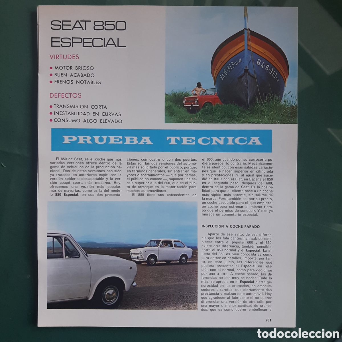 Paper Collecting Others: Reportaje automovil seat 850 especial