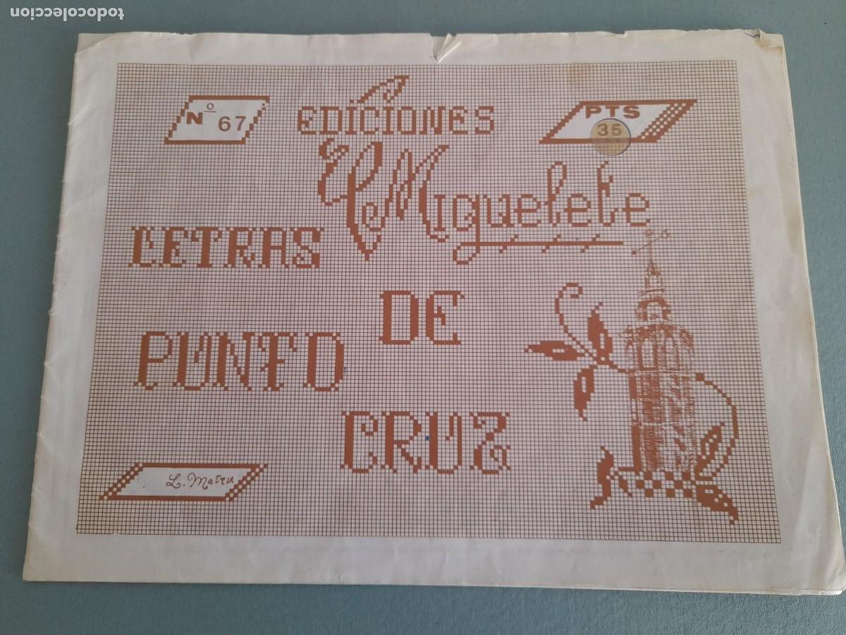 Otros Art&iacute;culos de Coleccionismo en Papel: album para bordar: ediciones miguelete n&ordm; 67, letras de punto de cruz (28 x20cm aprox)