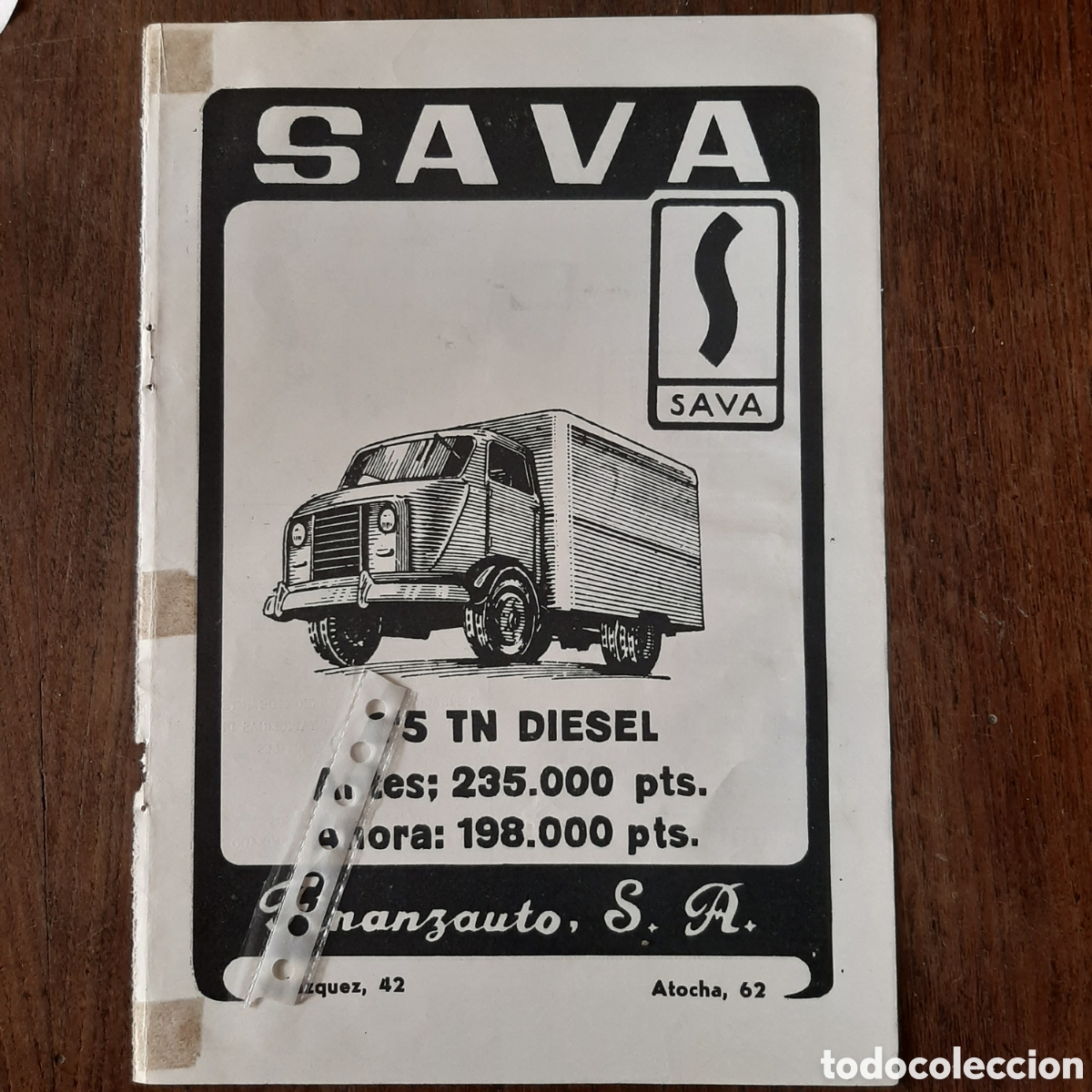 Paper Collecting Others: Publicidad camion Sava de 1960 finanzauto