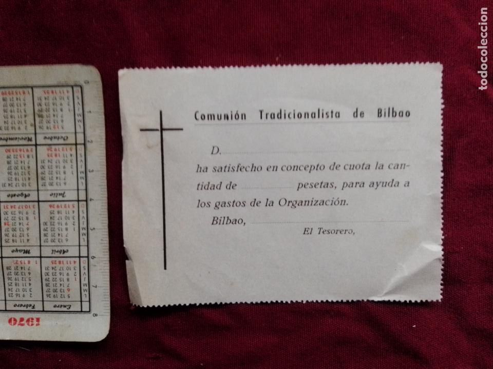 Otros Art&iacute;culos de Coleccionismo en Papel: Carlismo. Recibo Comuni&oacute;n tradicionalista de Bilbao
