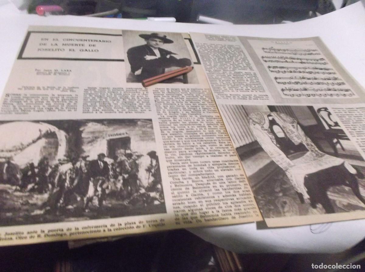 Otros Art&iacute;culos de Coleccionismo en Papel: RECORTE 1970.CINCUENTENARIO D LA MUERTE DEL TORERO JOSELITO EL GALLO,POR JUAN M.LARA(M&Eacute;DICO TOREROS