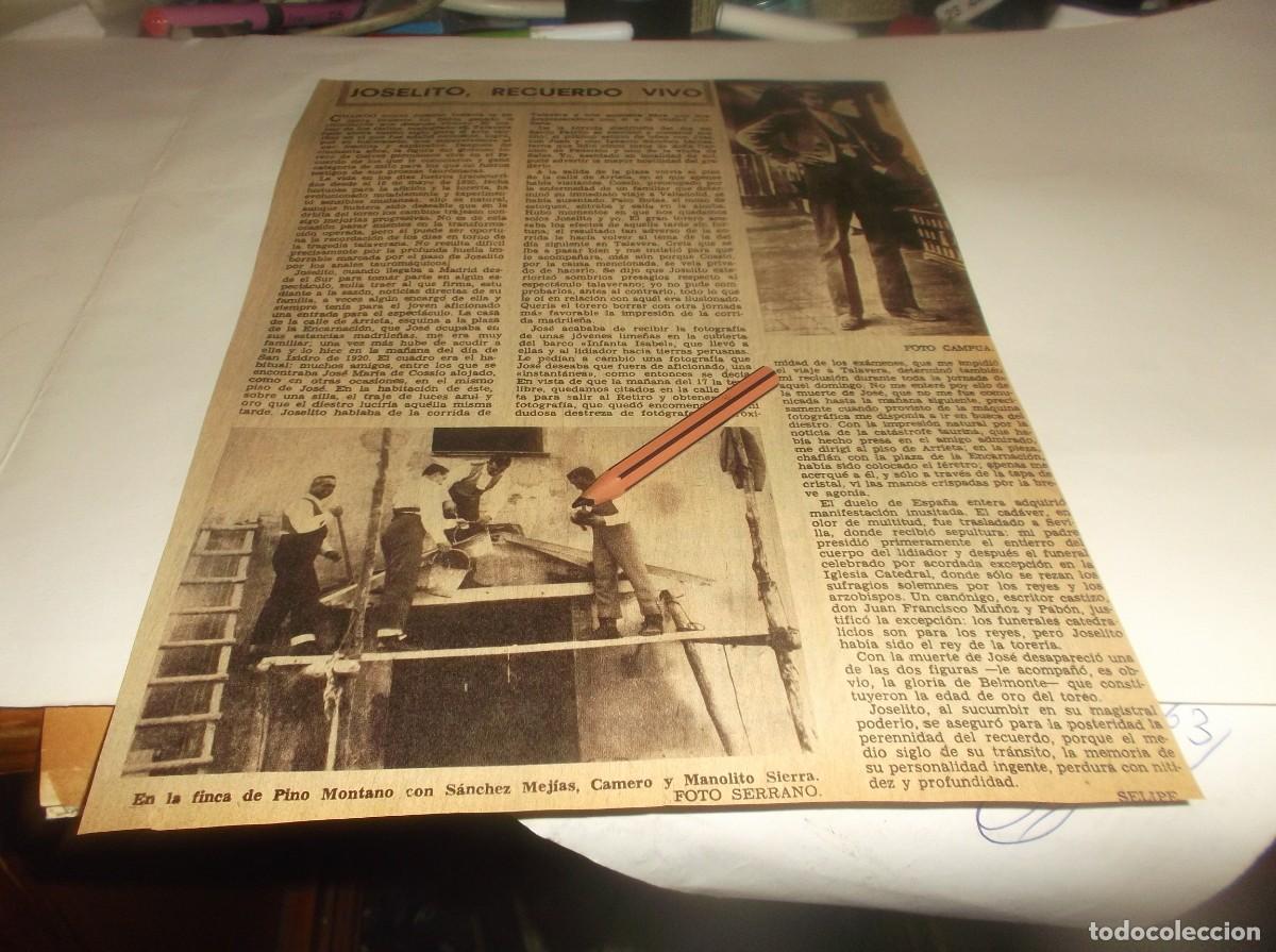 Otros Art&iacute;culos de Coleccionismo en Papel: RECORTE A&Ntilde;O 1970.-EL TORERO JOSELITO,RECUERDO VIVO,POR SELIPE /ALMACENES LA INNOVACI&Oacute;N-SEVILLA