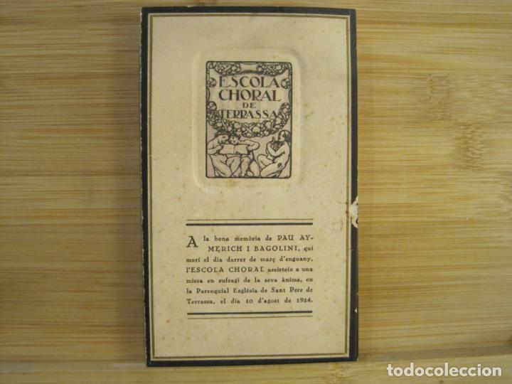 Otros Art&iacute;culos de Coleccionismo en Papel: ESCOLA CHORAL DE TERRASSA-EN MEMORIA DE PAU AYMERICH I BAGOLINI-A&Ntilde;O 1924-VER FOTOS-(99.850)