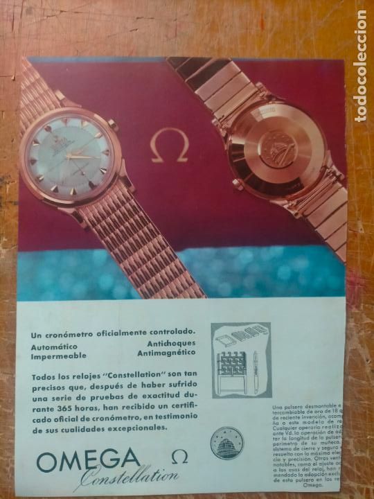 Otros Art&iacute;culos de Coleccionismo en Papel: OFERTA POR LOTES, ANTIGUA HOJA PUBLICIDAD - RELOJ OMEGA