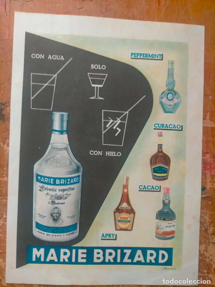 Collectionnisme Papier divers: OFERTA POR LOTES, ANTIGUA HOJA PUBLICIDAD - BOTELLA MARIE BREIZARD
