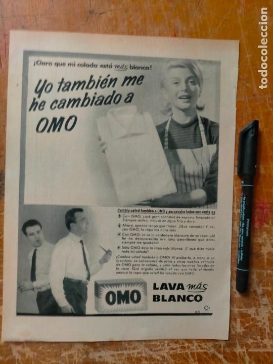 Paper Collecting Others: OFERTA POR LOTES, ANTIGUA HOJA PUBLICIDAD - BLANQUEANTE ROPA OMO