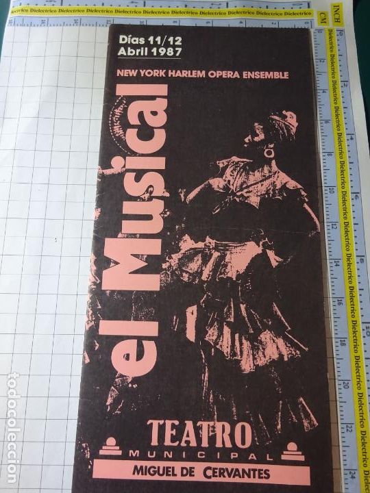 Outros artigos de papel: PROGRAMA DE TEATRO / &Oacute;PERA. TEATRO CERVANTES M&Aacute;LAGA 1987. MUSICAL NEW YORK HARLEM 7