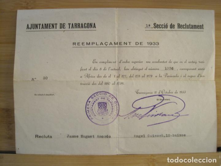 Sammelleidenschaft Andere Papierartikel: PRE GUERRA CIVIL-AJUNTAMENT DE TARRAGONA-SECCIO RECLUTAMENT-REEMPLA&Ccedil;AMENT 1933-VER FOTOS-(99.931)
