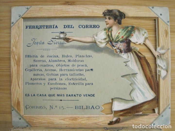 Otros Art&iacute;culos de Coleccionismo en Papel: BILBAO - FERRETERIA DEL CORREO JESUS SIERRA - PUBLICIDAD TROQUELADA ANTIGUA -VER FOTOS-(99.933)