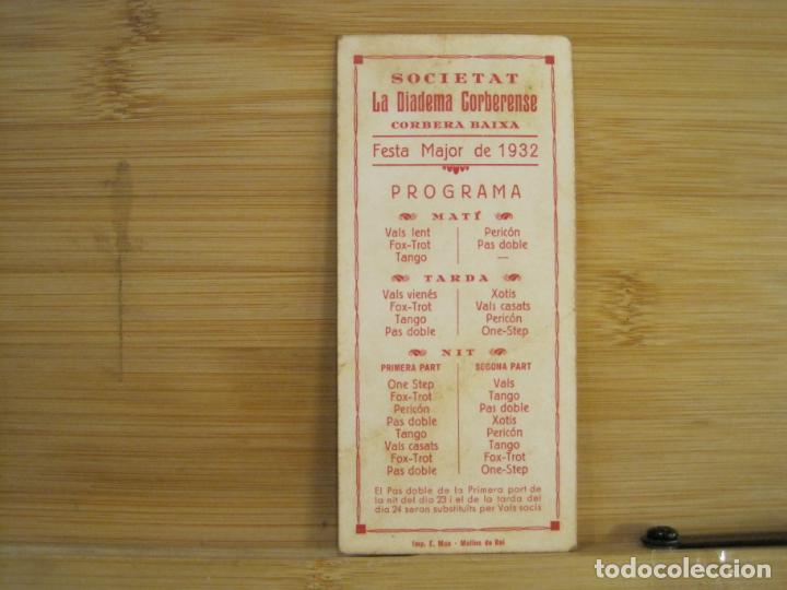 Sammelleidenschaft Andere Papierartikel: SOCIETAT LA DIADEMA CORBERENSE-CORBERA BAIXA-PROGRAMA FESTA MAJOR 1932-VER FOTOS-(99.934)