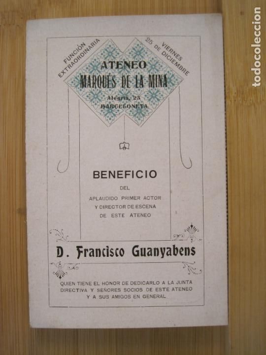 Sammelleidenschaft Andere Papierartikel: BARCELONA-BARCELONETA-ATENEO MARQUES DE LA MINA-FRANCISCO GUANYABENS-PUBLICIDAD-VER FOTOS-(99.952)