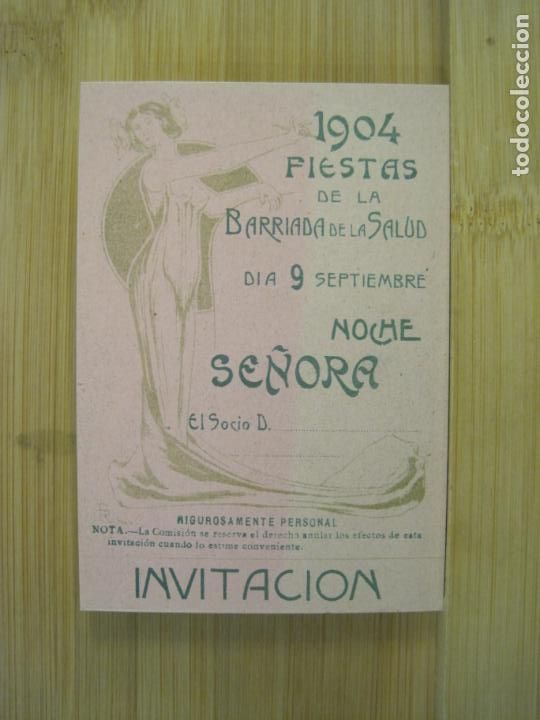 Sammelleidenschaft Andere Papierartikel: BARCELONA-FIESTAS DE LA BARRIADA DE LA SALUD-A&Ntilde;O 1904-INVITACION SE&Ntilde;ORA NOCHE-VER FOTOS-(99.953)