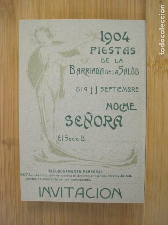 Otros Art&iacute;culos de Coleccionismo en Papel: BARCELONA-FIESTAS DE LA BARRIADA DE LA SALUD-A&Ntilde;O 1904-INVITACION SE&Ntilde;ORA NOCHE-VER FOTOS-(99.954)